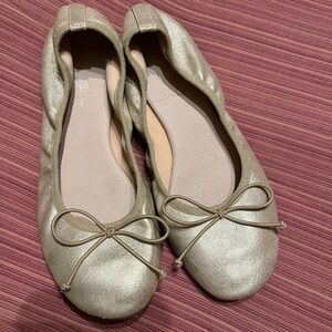 Girls Gold Ballet Flats